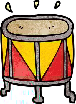 cartoon doodle drum on stand vector