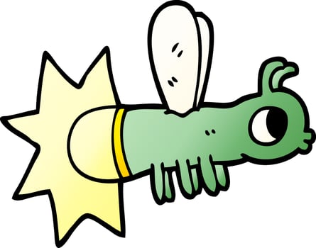 cartoon doodle glow bug vector