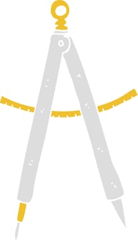 flat color illustration of compass vector