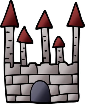 cartoon doodle traditional castle vector