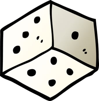 cartoon doodle tattoo dice symbol vector