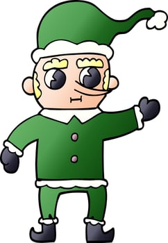 cartoon doodle christmas elf vector