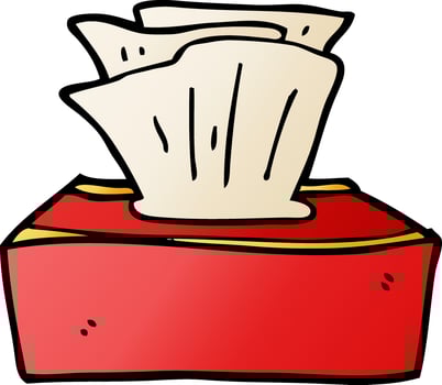 cartoon doodle box of tissues vector