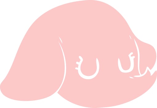 flat color style cartoon elephant face vector