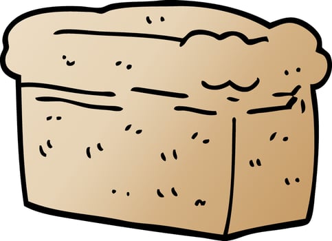 cartoon doodle loaf of bread vector