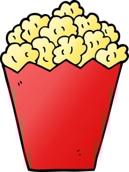cartoon doodle cinema popcorn vector