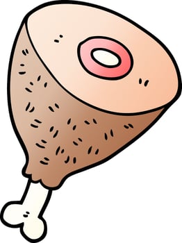 cartoon doodle cooked meat vector
