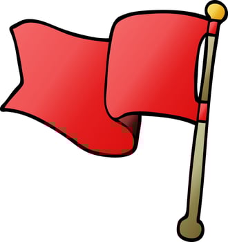 cartoon doodle red flag vector