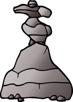 cartoon doodle boulders vector