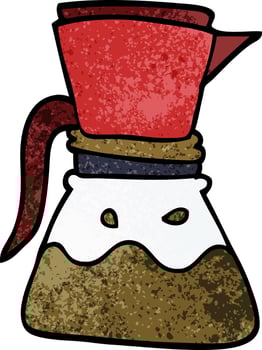 cartoon doodle filter coffee vector