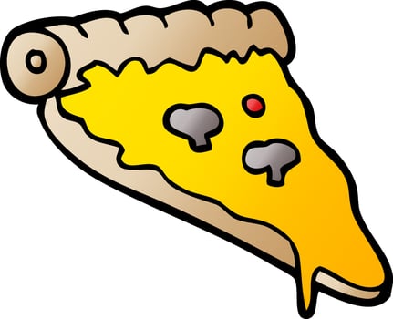 cartoon doodle pizza slice vector