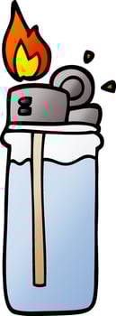 cartoon doodle disposable lighter vector