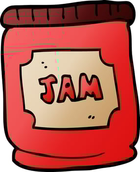 cartoon doodle jam pot vector