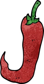 cartoon doodle red hot chilli pepper vector