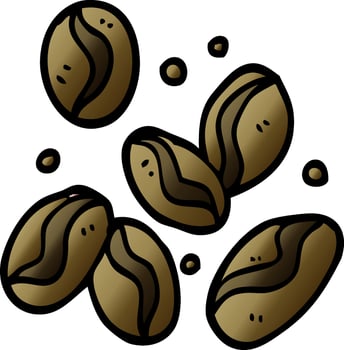 cartoon doodle coffee beans vector