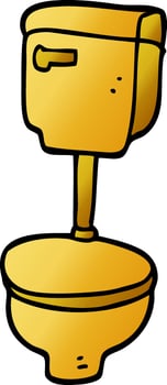 cartoon doodle golden toilet vector