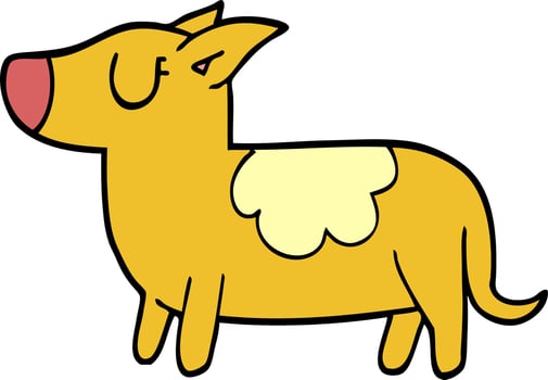 cartoon doodle standing dog vector