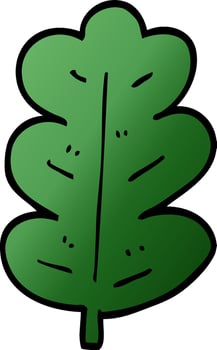 cartoon doodle oak leaf vector