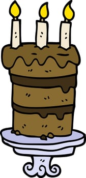 cartoon doodle chocolate cake vector