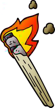 cartoon doodle burning torch brand vector