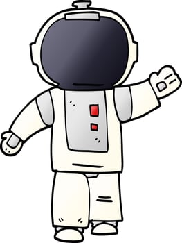 cartoon doodle walking astronaut vector