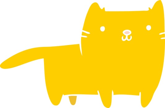 flat color style cartoon cat vector