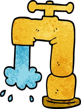cartoon doodle pouring faucet vector