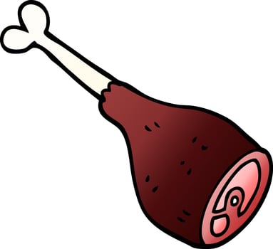 cartoon doodle meat joint vector