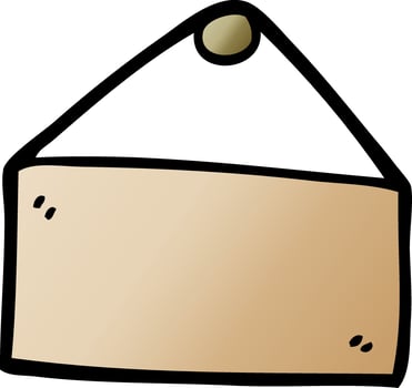 cartoon doodle blank hanging sign vector