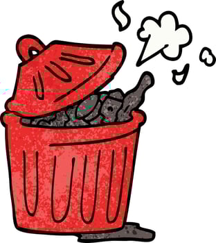 cartoon doodle waste bin vector