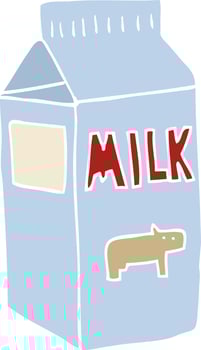 flat color style cartoon milk carton vector