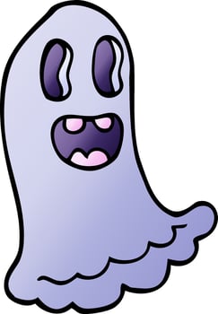 cartoon doodle spooky ghost vector