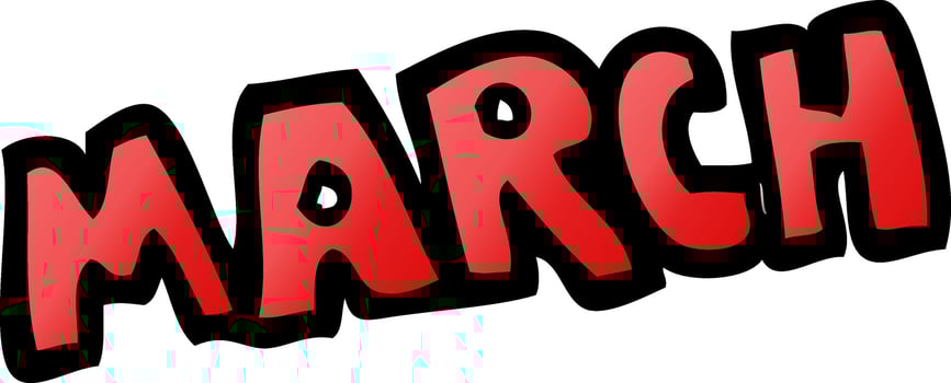 cartoon doodle month of march vector