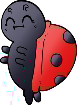 cute cartoon doodle ladybug vector