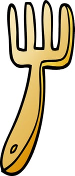 cartoon doodle fork vector