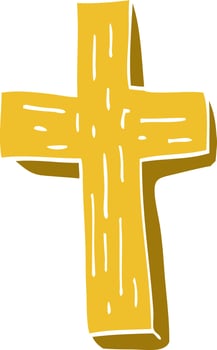 cartoon doodle anti vampire cross vector
