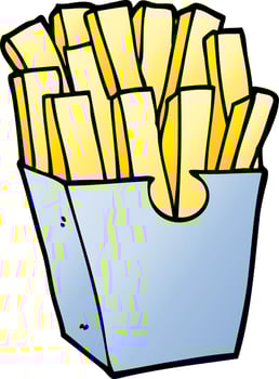 cartoon doodle fries vector