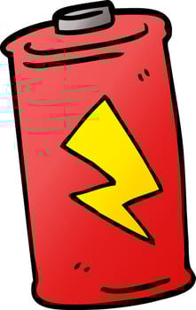 cartoon doodle battery vector