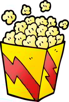 cartoon doodle cinema popcorn vector