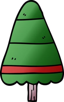 cartoon doodle christmas tree vector