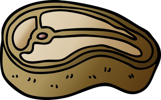 cartoon doodle well cooked meat vector