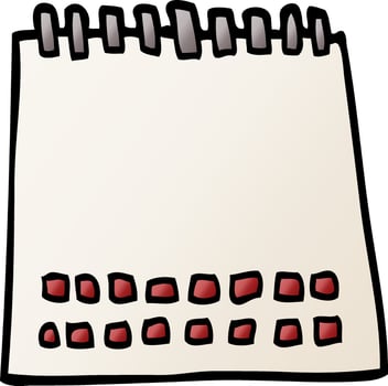 cartoon doodle blank calendar vector