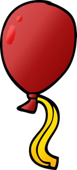 cartoon doodle red balloon vector