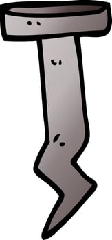 cartoon doodle old nail vector