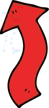 cartoon doodle directing arrow vector