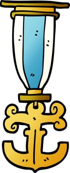 cartoon doodle sailor medal vector