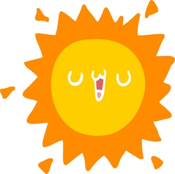 flat color style cartoon sun vector