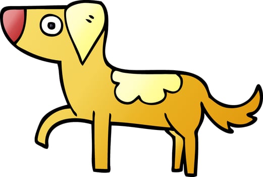 cartoon doodle standing dog vector