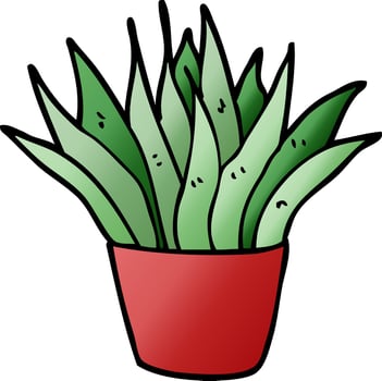 cartoon doodle house plant vector