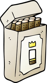 cartoon doodle pack of cigarettes vector